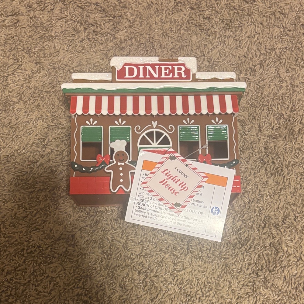 Gingerbread Diner Target Dollar Spot Battery Powered House NWT
